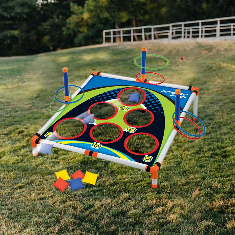 Portable Cornhole Throwing Circle Ferrule Board Set Easy Assemble Fun Kids Interactive Adults Outdoor Yard Toss Game Toy