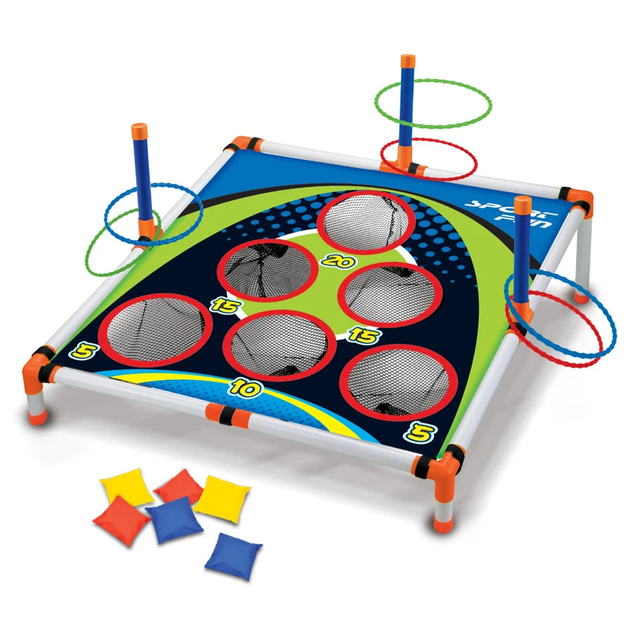 Portable Cornhole Throwing Circle Ferrule Board Set Easy Assemble Fun Kids Interactive Adults Outdoor Yard Toss Game Toy